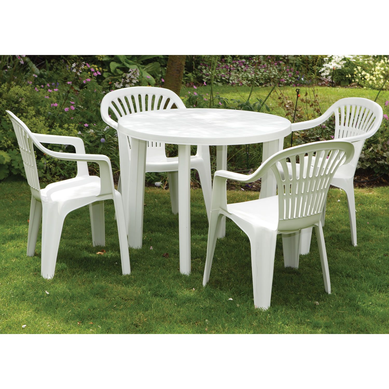 plastic garden table and chairs