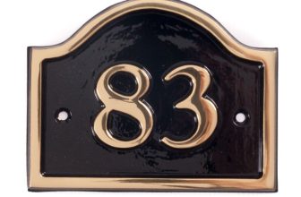 Black Bridge Brass House Number - 14 x 11.5cm