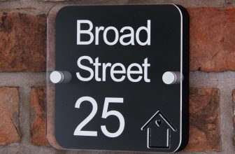 Double Layer Acrylic House Sign - Rounded Square - Black House