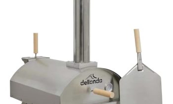 Dellonda Portable Wood-Fired 14" Pizza Oven and Smoking Oven, Stainless Steel - DG11