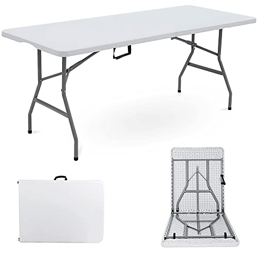 Denny International Folding Trestle Table Heavy Duty with Locking System Multi Purpose Indoor Outdoor Picnic BBQ Party (5ft)