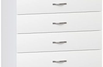 Vida Designs White Chest of Drawers, 4 Drawer Metal Handles Runners Anti-Bowing Support Furniture
